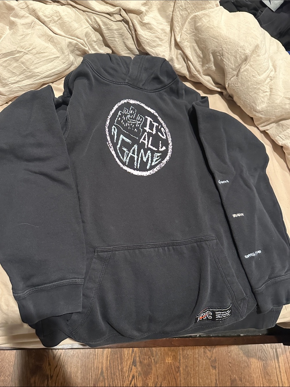 Nike youth XL Black Graphic Hoodie "It's All A Game"